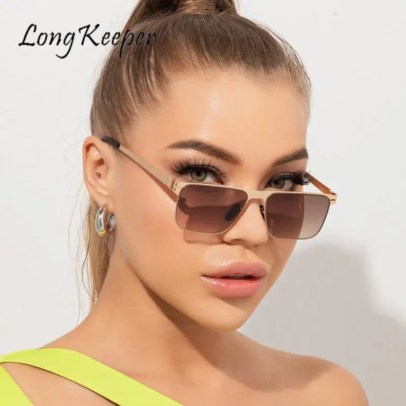 

LongKeeper Men Classic Luxury Gradient Sunglasses for Men Women Driving Fishing Hiking Uv Metal Sun Glasses Male Vintage Glasses