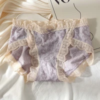 women lace cotton underwear seamless panties sexy panty female breathable solid color underpants girls lingerie briefs ls082