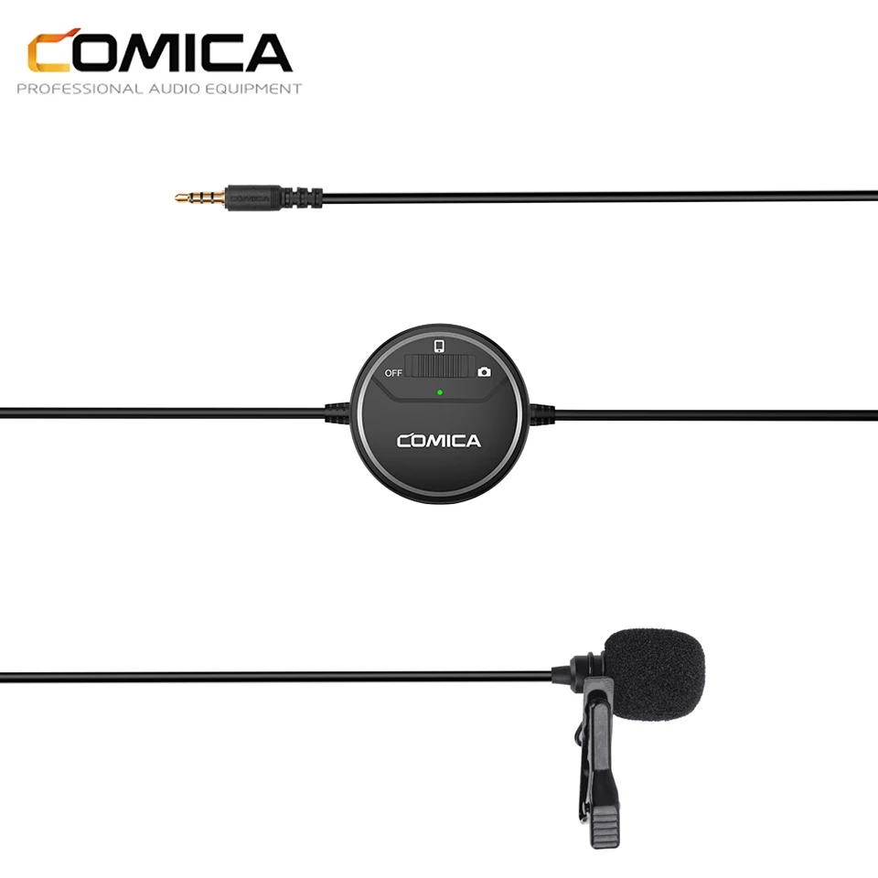

COMICA SIG.LAV V03 Lavalier Microphone 3.5mm Real-time Monitor Omnidirectional Condenser interview Microphone for iPhone