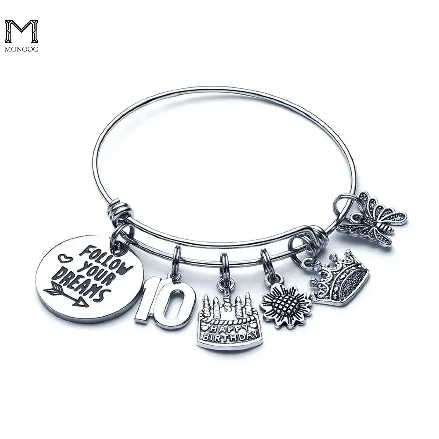

MONOOC Birthday Gifts for Women Girls Bracelet - Expandable Charm Bracelets Birthday Gift for Friend, Mom Jewelry Present