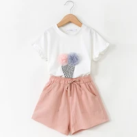 cotton girls clothing sets summer vest two piece short sleeve children sets fashion girls clothes suit casual outfits for child
