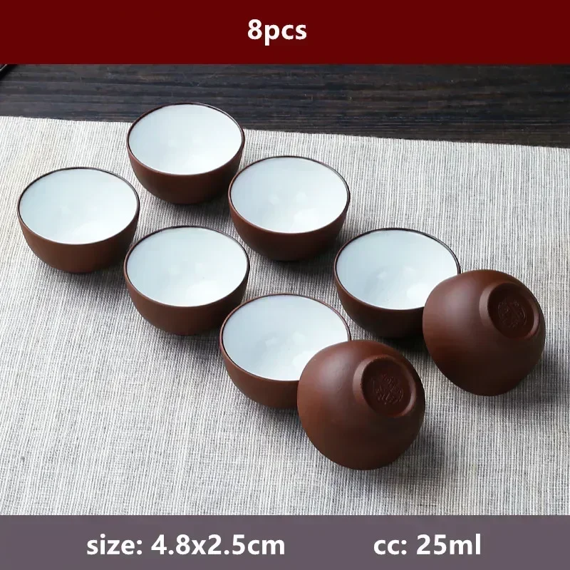 8 шт./компл. Ручная фиолетовая глиняная чашка JINGDE TEA SET