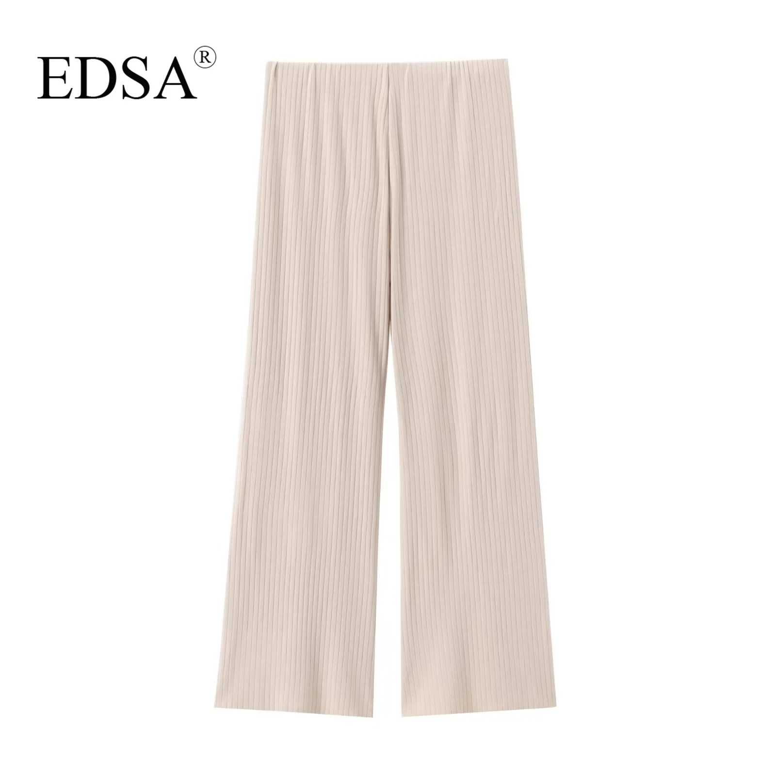 EDSA женские брюки в рубчик с широкими штанинами эластичный пояс бесшовные длинные