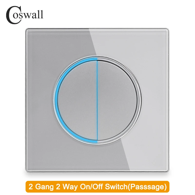 

COSWALL Переключатель света 1/2/3/4 клавиши серого цвета