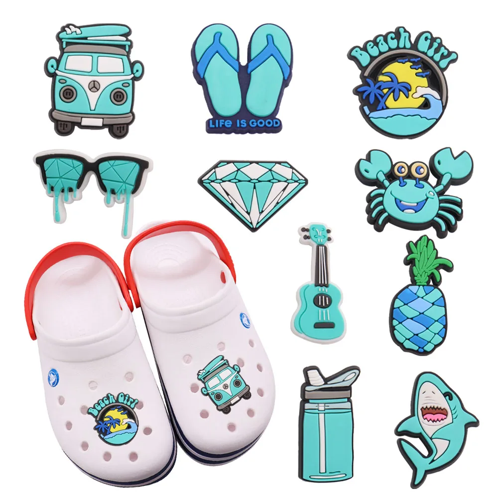 Фото 1-10pcs Shark Crab Pineapple Guitar Bus Shoe Charms Accessories Sandals Buckle Decoration for croc jibz Kids Party Gifts - купить по 1-10pcs Shark Crab Pineapple Guitar Bus Shoe Charms Accessories Sandals Buckle Decoration for croc jibz Kids Party Gifts - купить по