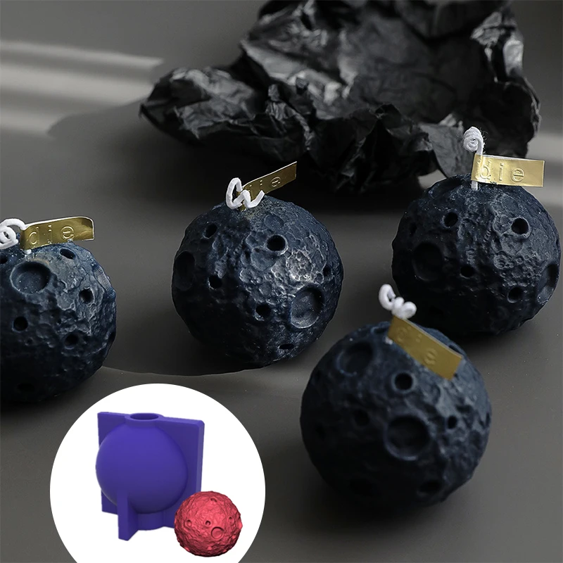 

3D Силиконовая форма в форме Луны для свечей, домашний декор, Ароматизированная форма для свечей