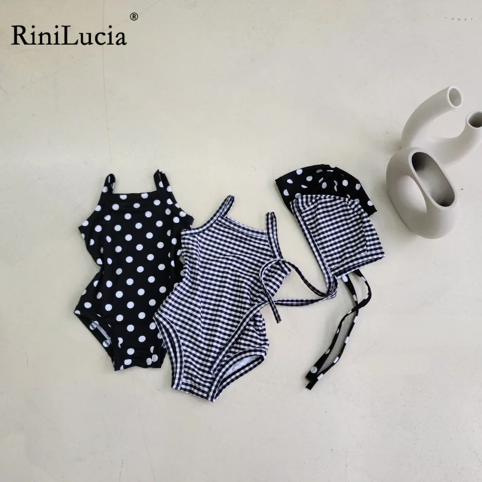 

RiniLucia Infant Toddler Baby Kid Girls Swimsuit Floral Print Plaid Swimwear Summer Girl Beachwear Bathing Baby Girl Swimwear