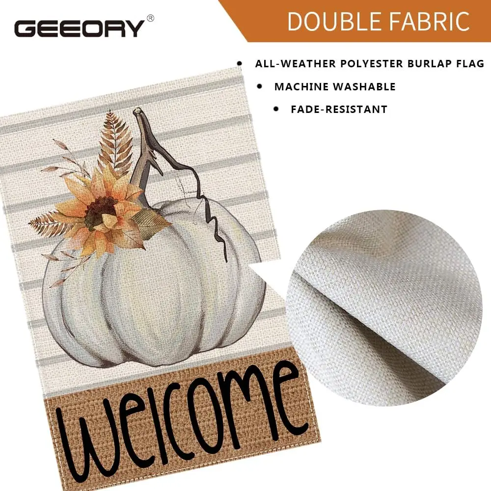 GEEORY Осенний приветственный садовый флаг 12 5 x 18 дюймов двухсторонний маленький