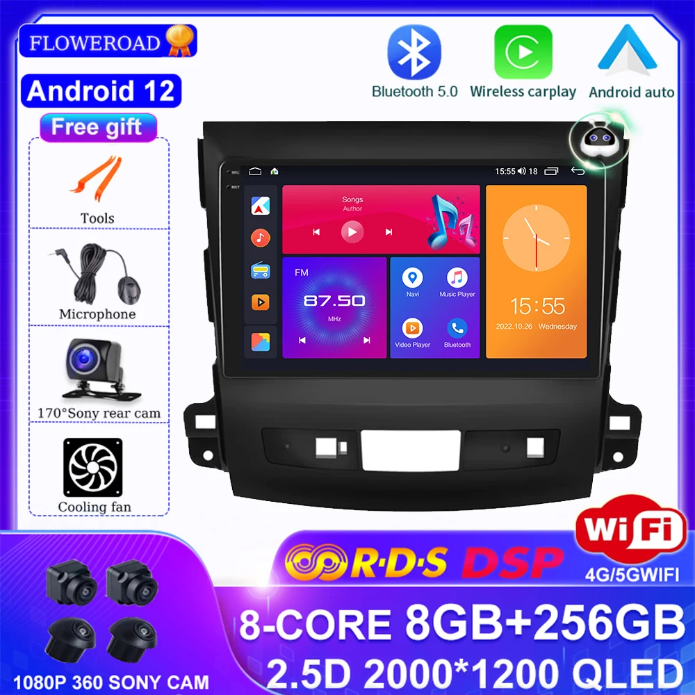 

AI Voice DSP RDS Android 12 Car Radio Multimedia Video Player For Mitsubishi Outlander 2006-2011 Peugeot 4007 Citroen C-Crosser