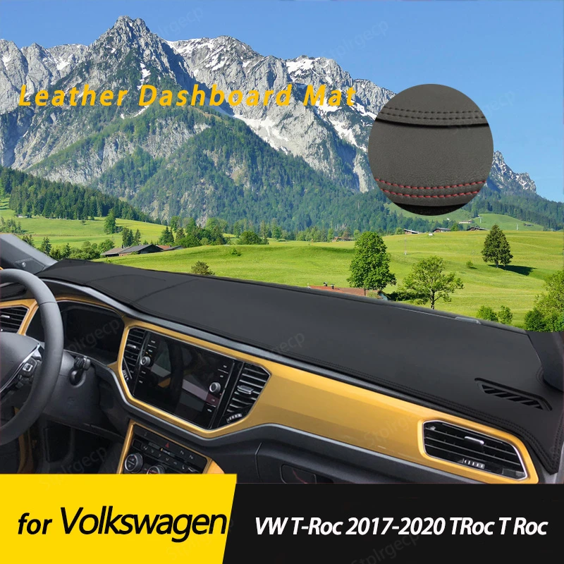 

for Volkswagen VW T-Roc 2017-2020 TRoc Leather Anti-Slip Mat Dashboard Cover Pad Sunshade Dashmat Protect Carpet Accessories