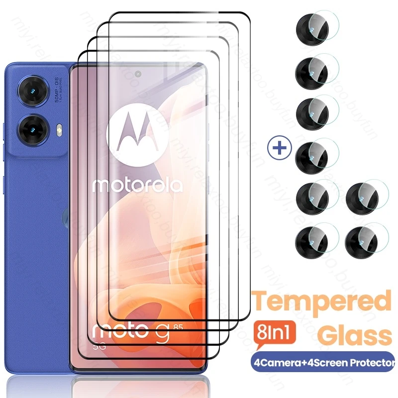 Для Motorola Moto G85 5G Glass 8 в 1 закаленное стекло изогнутая защита экрана на Rola G 85