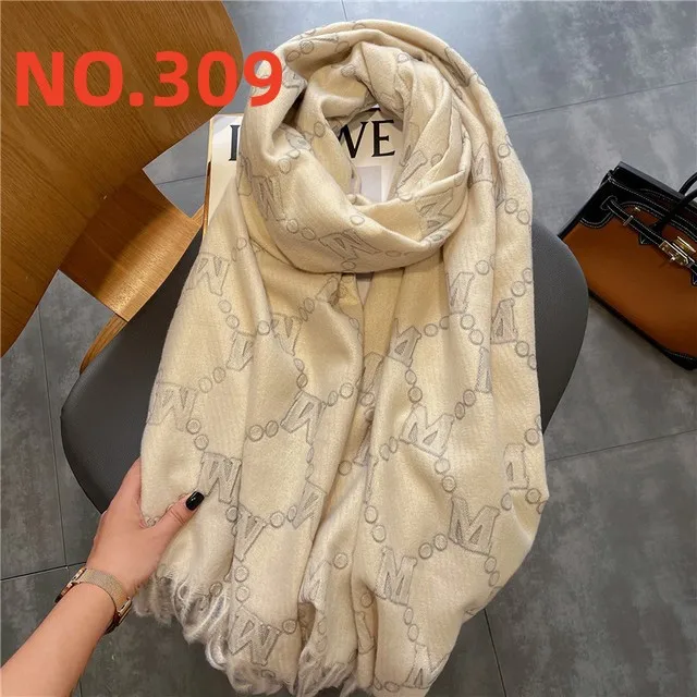 

Роскошный брендовый зимний шарф для женщин и мужчин, теплое одеяло из пашмины, большая шаль с буквенным принтом, кашемировый платок унисекс,...