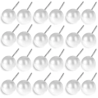 12pairs white simulated pearl earrings for women girls earring jewelry on ear ball stud earrings 8mm pearls bijouteria brincos