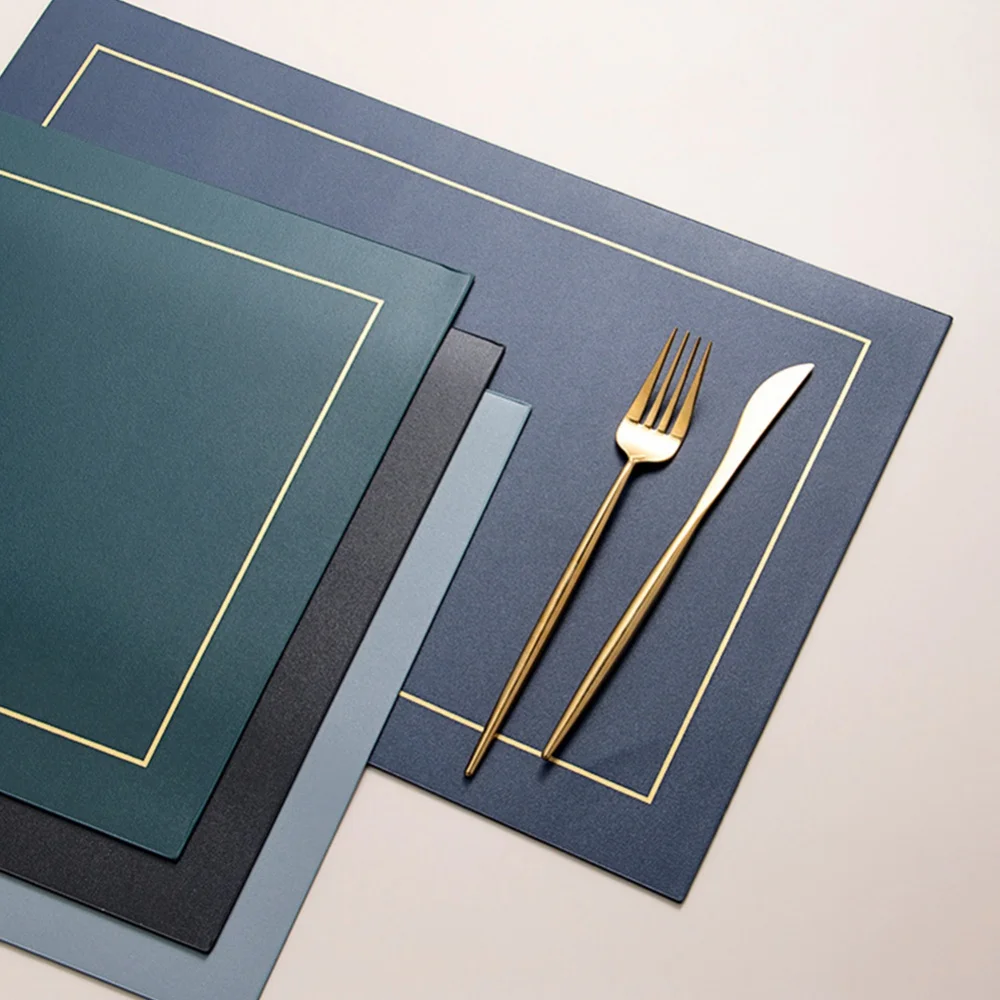 

Leather Placemat Nordic Style Tabletop Accessories Table Mat Heat-Insulation Tableware Pad for Home Kitchen Restaurant