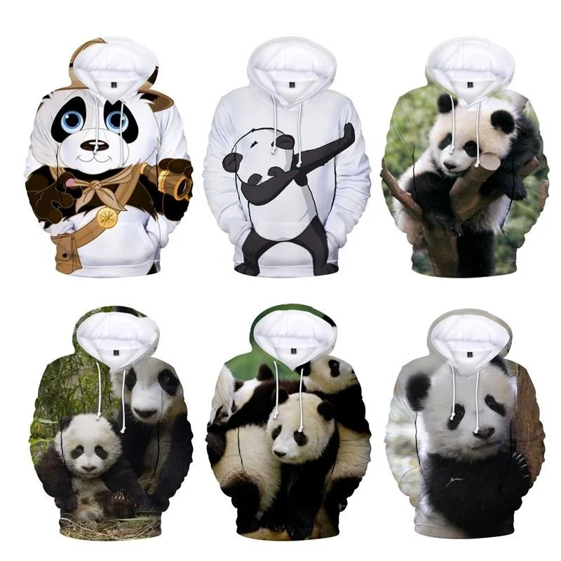 

New Cute Panda 3D Printed Hoodie Fall and Winter Hooded Sweatshirt Teenage Fashion Casual Hoodie Oversized Hip Hop Hoodie