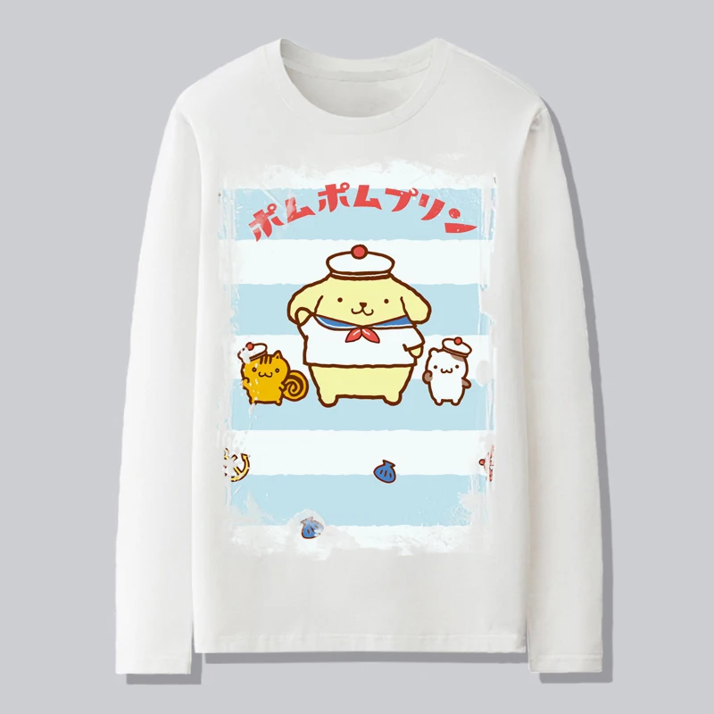 Футболка с рисунком Sanrio Jade Cinnamon Dog новая осенняя хлопковая свободная пара