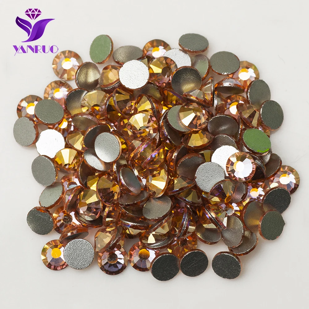 YANRUO 2058NoHF светильник-персиковый AB Высокое качество без горячей фиксации камни