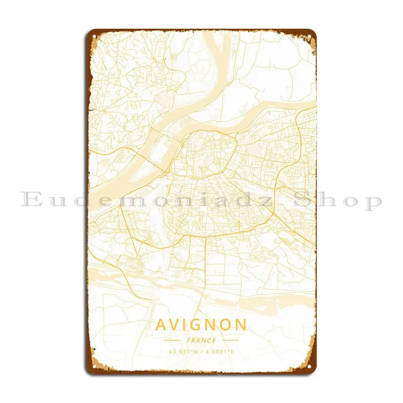 Авиньон, Франция, металлический знак, плакат, винтажный кинотеатр, кухня, бар, жестяной плакат