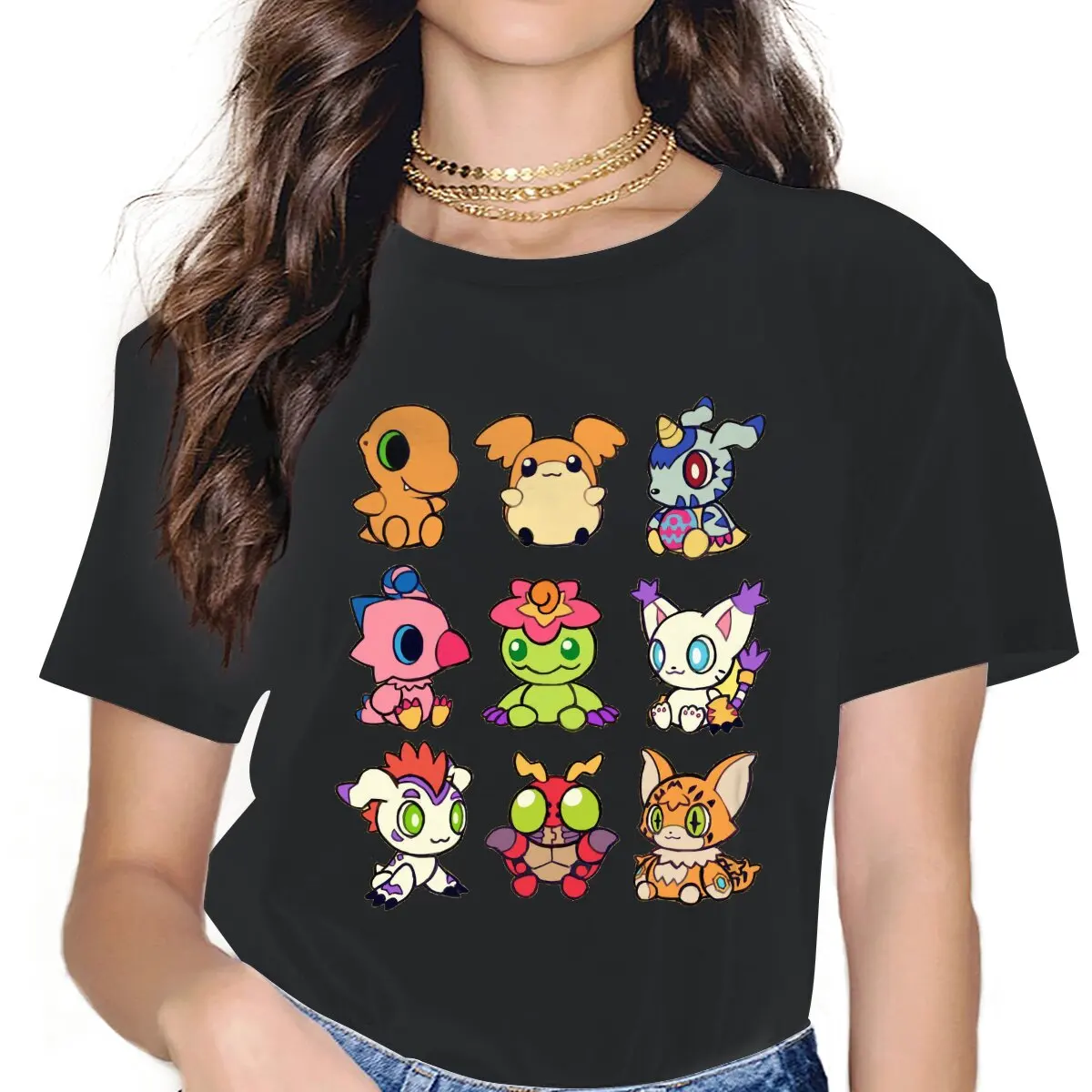 

Cute Monsters Feminine Shirts Digimon Adventure Digital Monster Anime Oversized T-shirt Harajuku Vintage Female Clothing