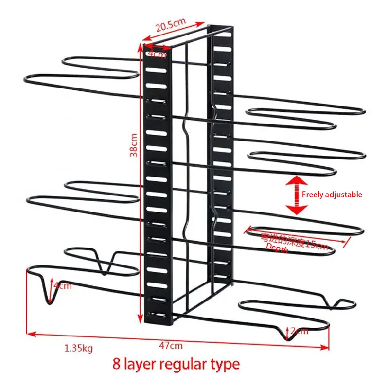 heavy duty pan organizer kitchen cabinet storage expandable adjustable organization 58 tier pan pot lid rack organizers holders free global shipping
