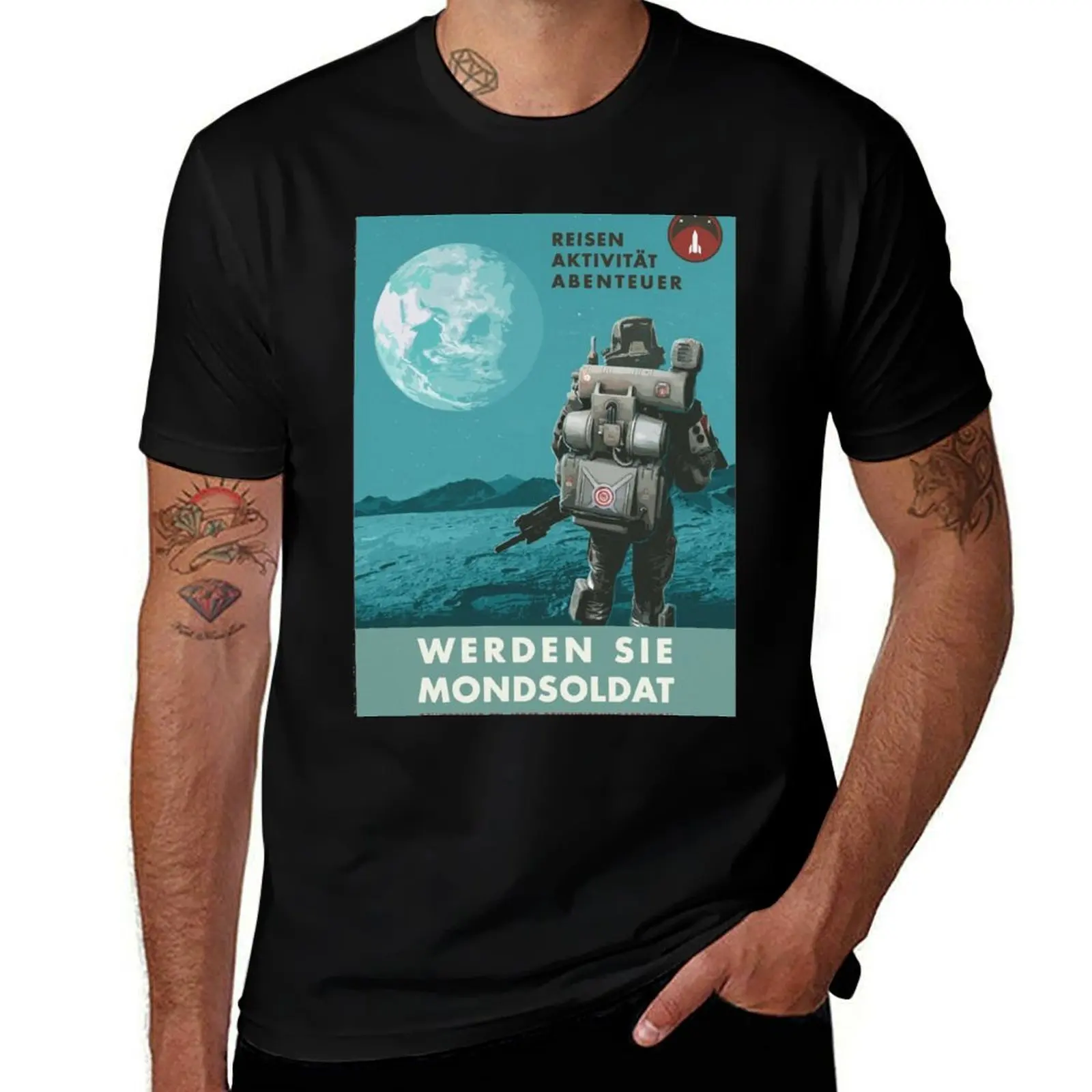 Фото Футболка Werden Sie Mondsoldat Basic Plain Tee для весны и лета №1