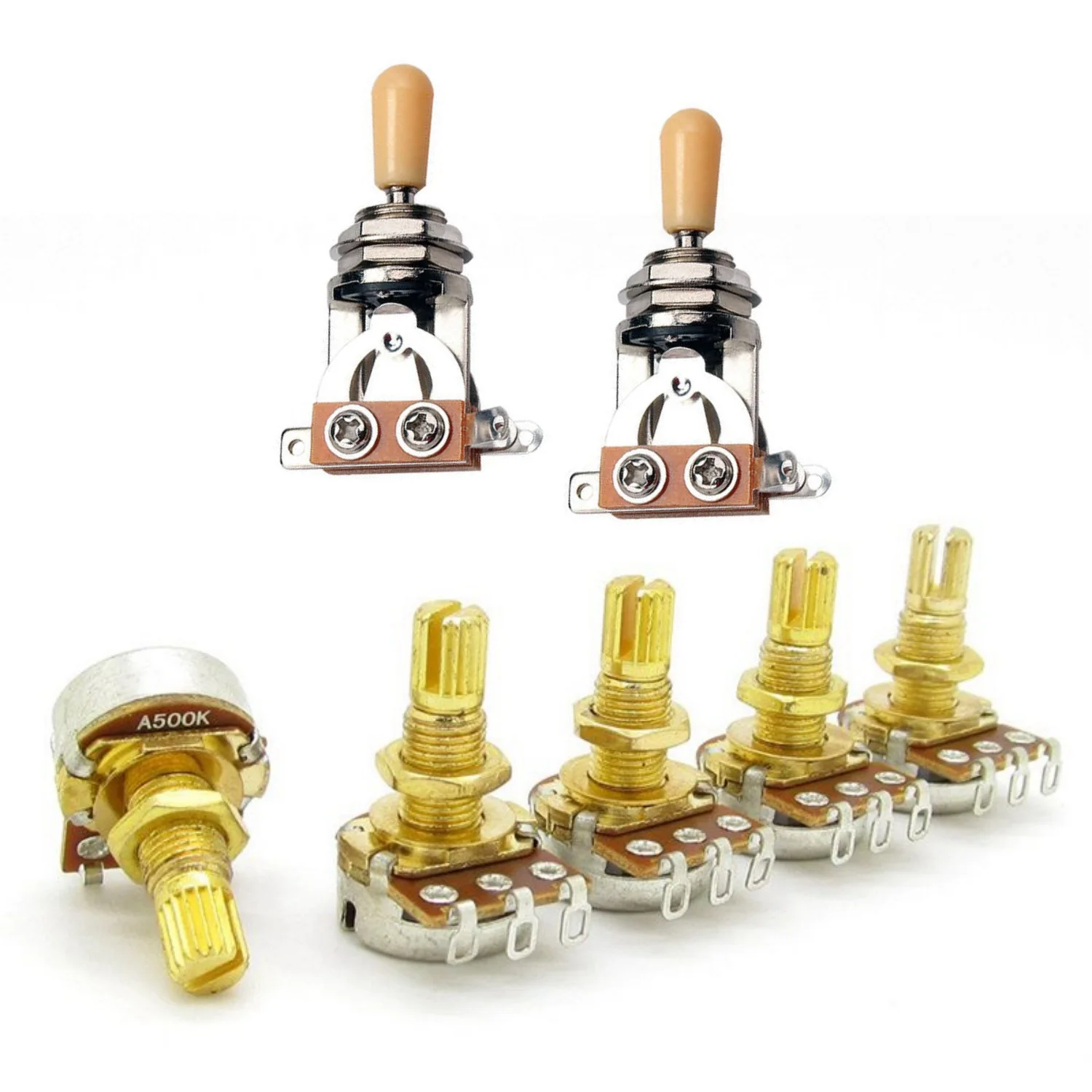 

HOT 5X Guitar Potentiometer Audio Volume & Tone Pots Switch Control & 2X Guitar Pickup Selector Toggle Switch Knob