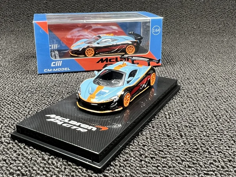 

CM 1:64 Mclaren P1 GTR Gulf painted alloy simulation car model collectible ornaments