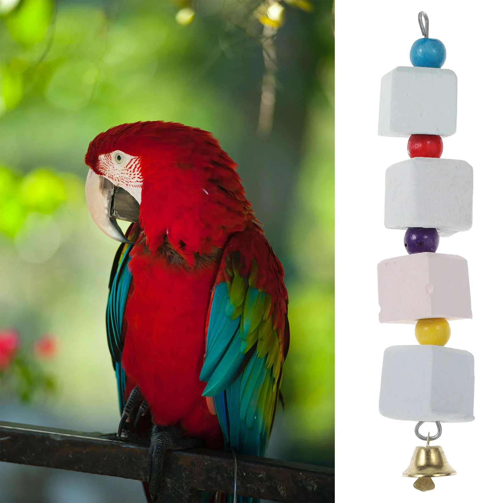 

2 Pcs Parrot Molar Stone Bird Chew Toy Cage Accessories Biting Cages Large Birds Stand Bite Plaything Mineral Small Toys