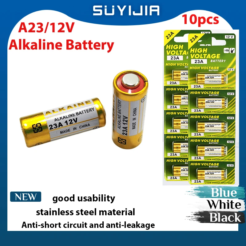 

A23 12V Alkaline Battery 23A 23GA A23S E23A EL12 MN21 MS21 V23GA L1028 GP23A LRV08 for Remote Control Doorbell Dry Cell 10PCS