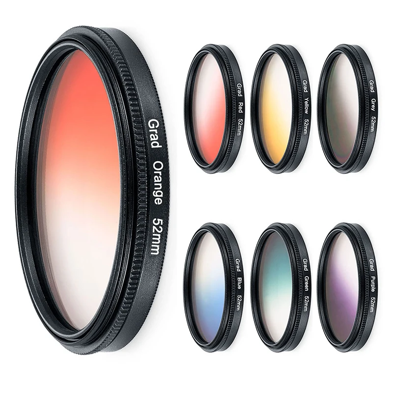 

52mm Camera Filter Adjustable Gradient Color Filter Cell Phone Mobile Camera Lens Grad Filter Accessories Protect Lens Filter