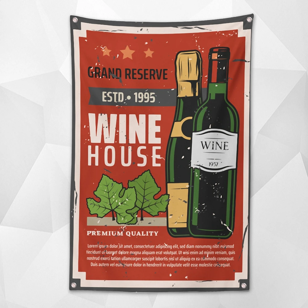 

WINE HOUSE! Vintage Beer Day Poster Canvas Painting Bar Wine Cellar Cafe Home Decoration Shabby Chic Wall Art Banner Flag Mural