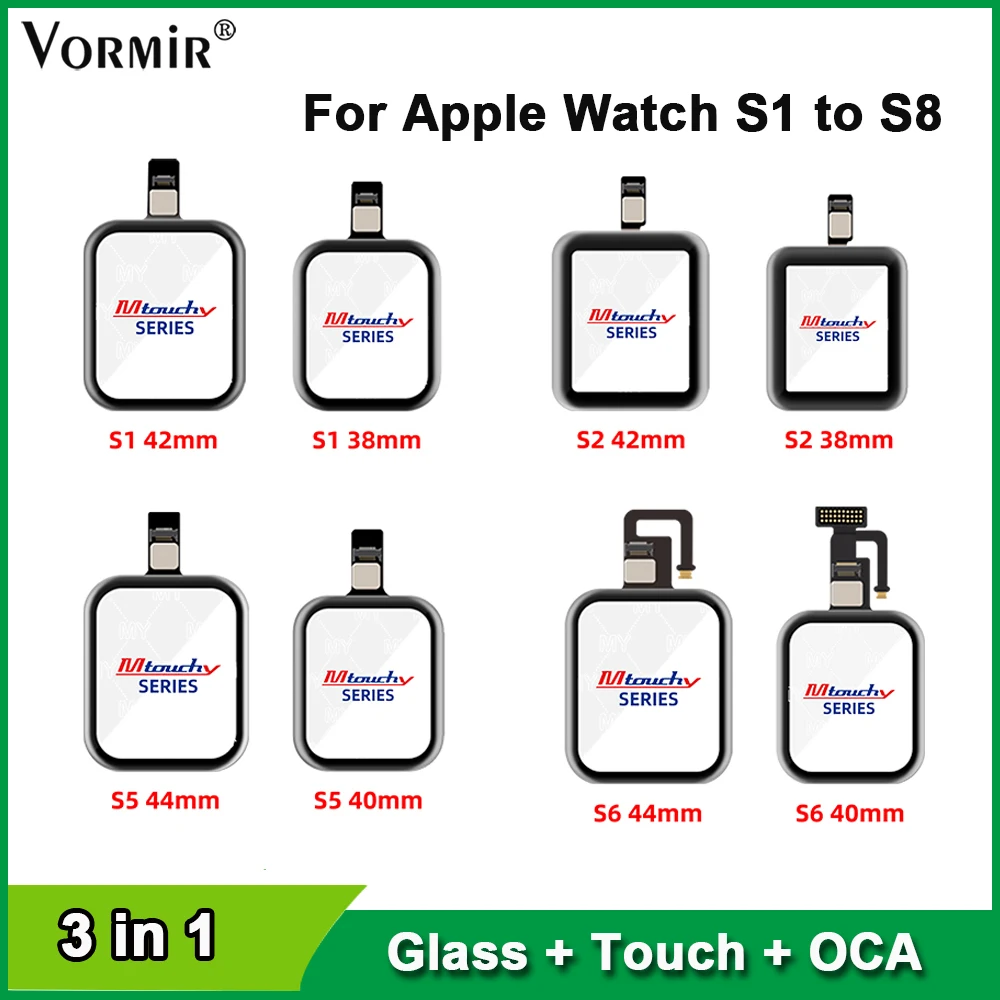 10 шт./лот для Apple Watch Series 2 3 4 5 6 SE сенсорная панель дигитайзер сенсорное стекло + OCA S3