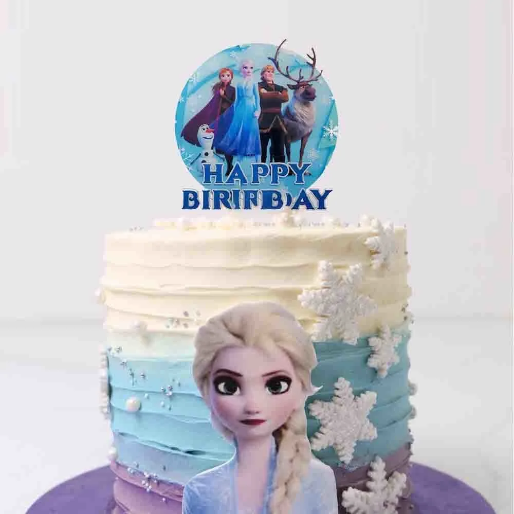 

Новый мультяшный акриловый Топпер для торта на день рождения, Disney, топпер для торта в виде замороженного торта для детей, торты на день рожде...