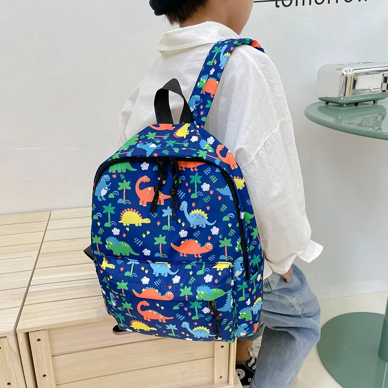 Children's Schoolbag Cartoon Dinosaur Print Kindergarten Backpack 3-6 Years Old Boys and Girls Leisure Load Reduction Backpacks