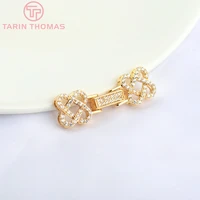 50694pcs 9 5x31mm 24k gold color brass with zircon bracelet necklace connector clasp high quality diy jewelry accessories
