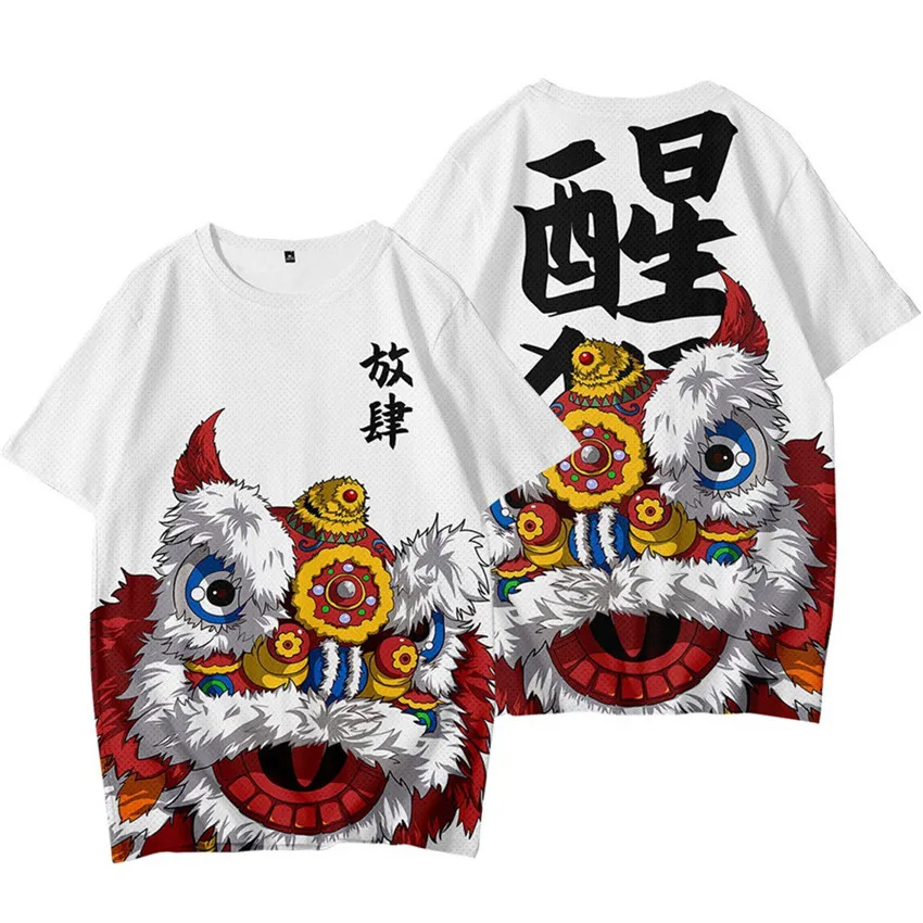 Женская/мужская футболка с коротким рукавом Повседневная 3D-принтом льва в