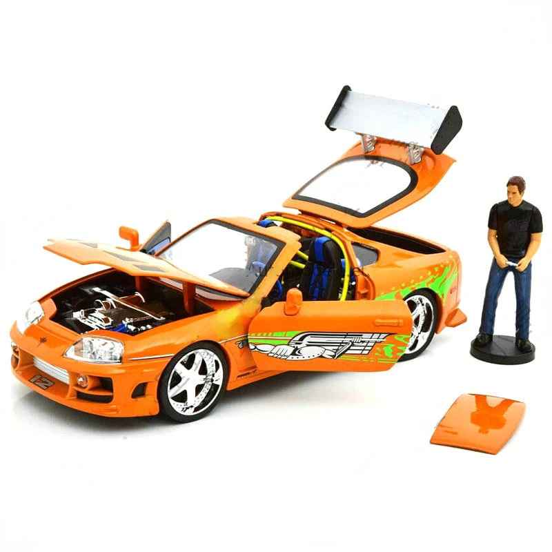 

1:18 Форсаж Брайан 1995 Toyota Supra светильник кой, модель литая из металлического сплава, модель автомобиля, игрушки для детей, коллекция подарков