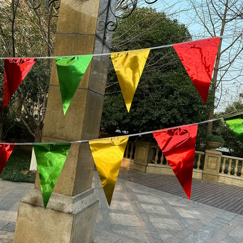 Зеркальное украшение для рождественской вечеринки красочный новогодний флаг