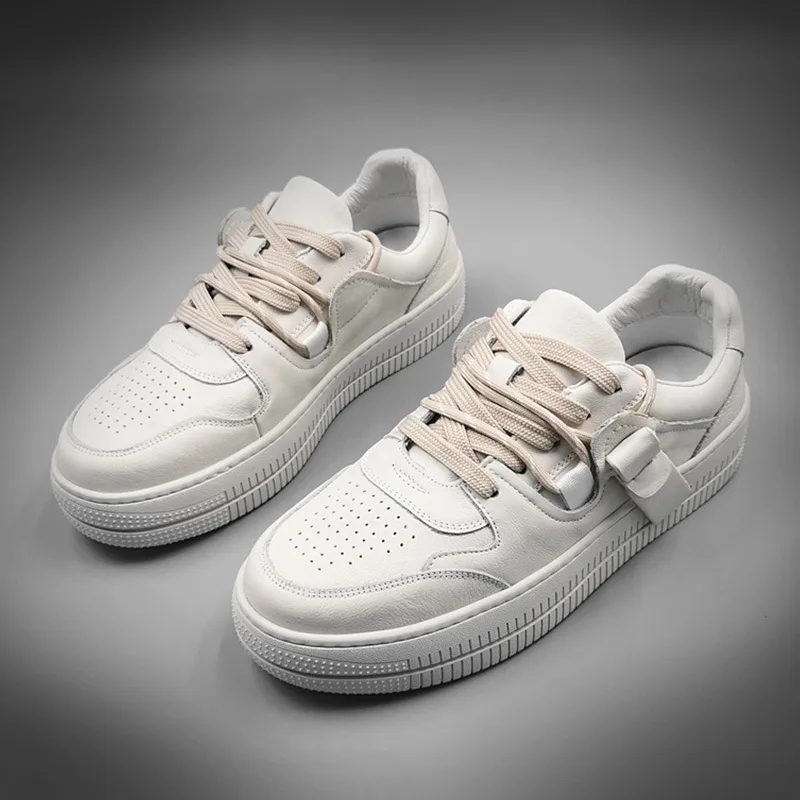 

Мужские кроссовки из воловьей кожи, на толстой подошве