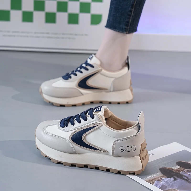 Women New Fashion Casual Shoes 2023 Spring Jogging Sneakers Lace Up Breathable Women Shoes Comfortable Light Soft Hard-Wearing