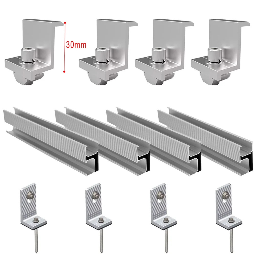 

Solar Rail Alu Mounting Rail Solar Profile Solar System Accessories Set 200mm *56mm*30mm Aluminum Alloy Bracket Rail