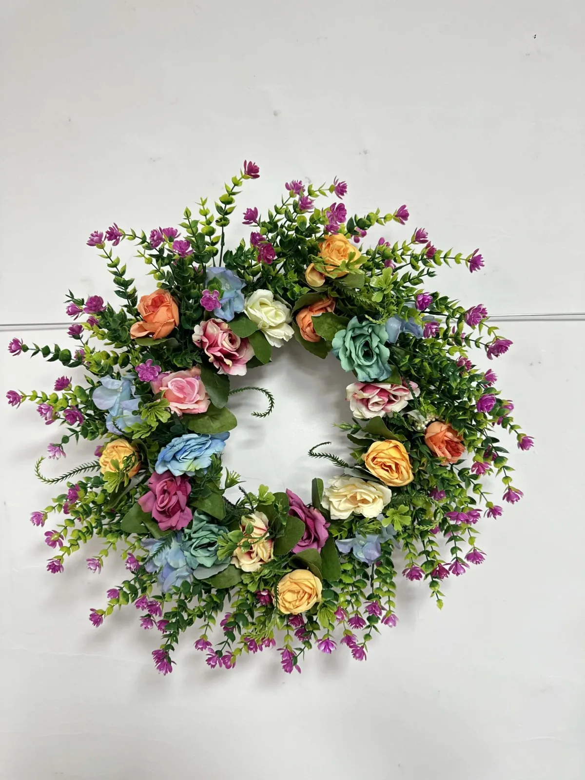

Spring Festival Colorful Pink Simulation Wreath Wreath Door Hanging Home Decoration Spring And Summer Christmas Candy Wreath