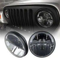 1 pair 7 inch round led headlights hilo beam for 97 18 jeep wrangler jk tj cj lj night driving lights auto decoration