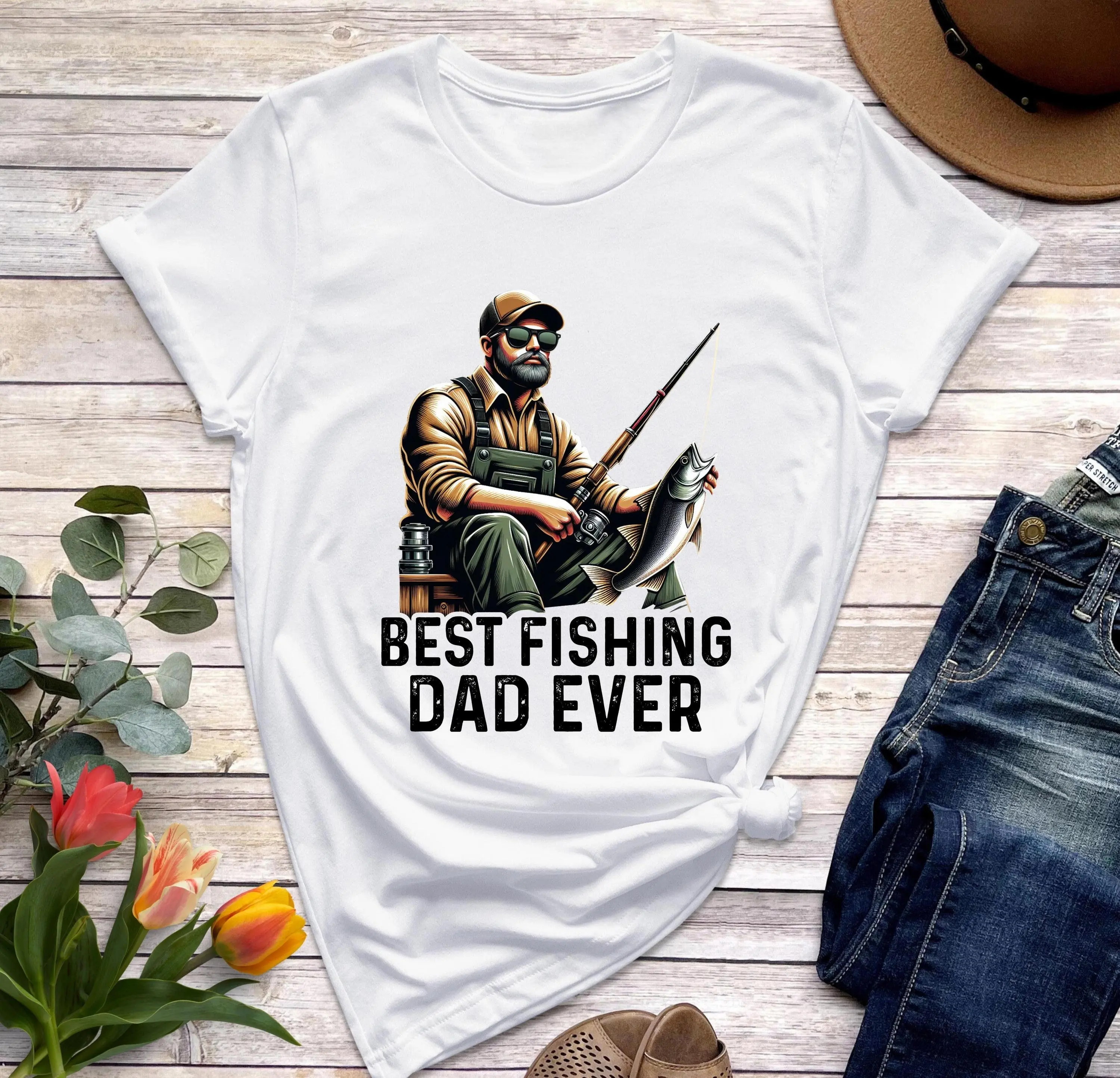 Футболка Best Fishing Dad Ever Happy Fathers Day For Fisher Sweat