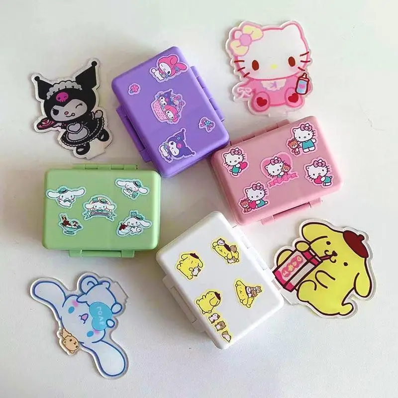 

Sanrio коробка для лекарств с девятью отделениями, милая, Hellokitty, многофункциональная, красивая, классифицированная медицинская коробка