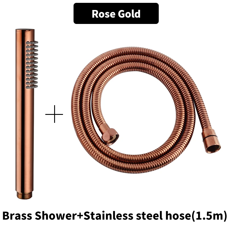 

Твердая латунная ручная насадка для душа сверхвысокого давления, розовое золото, хромированный, серый, распылитель для душа в ванной комнате со шлангом, круглый ручной душ