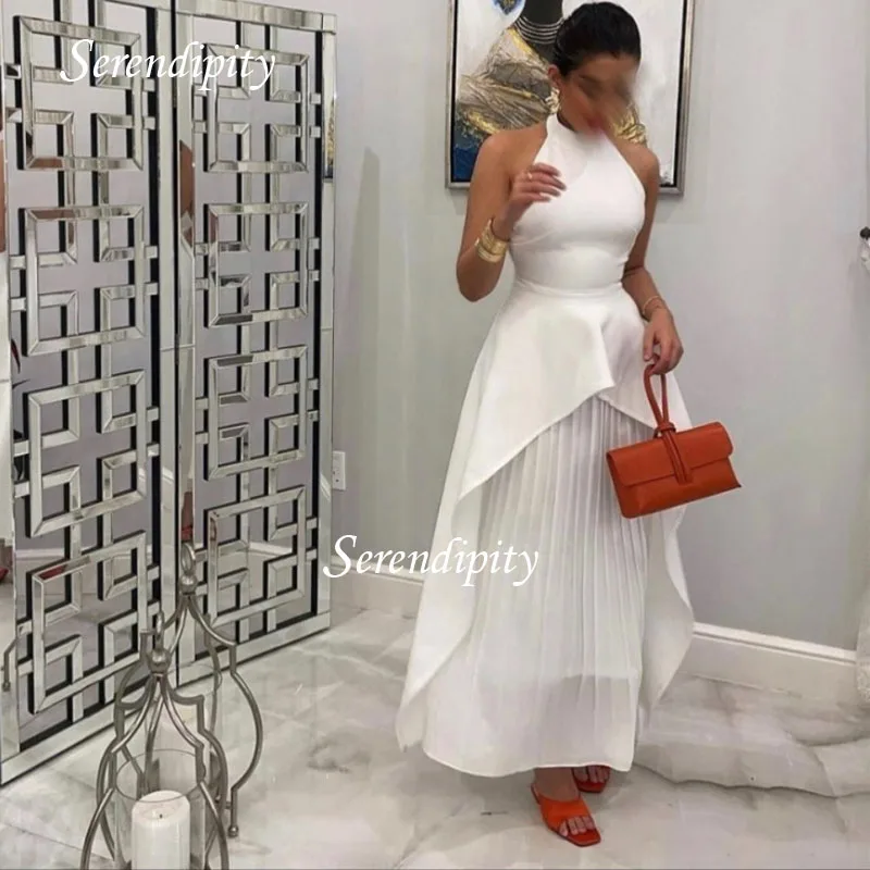 

Serendipity Sexy Halter Chiffon Long Dress Formal Occasion Sleeveless Evening Dress 2023 Tiered A-LINE Skirt вечернее платье