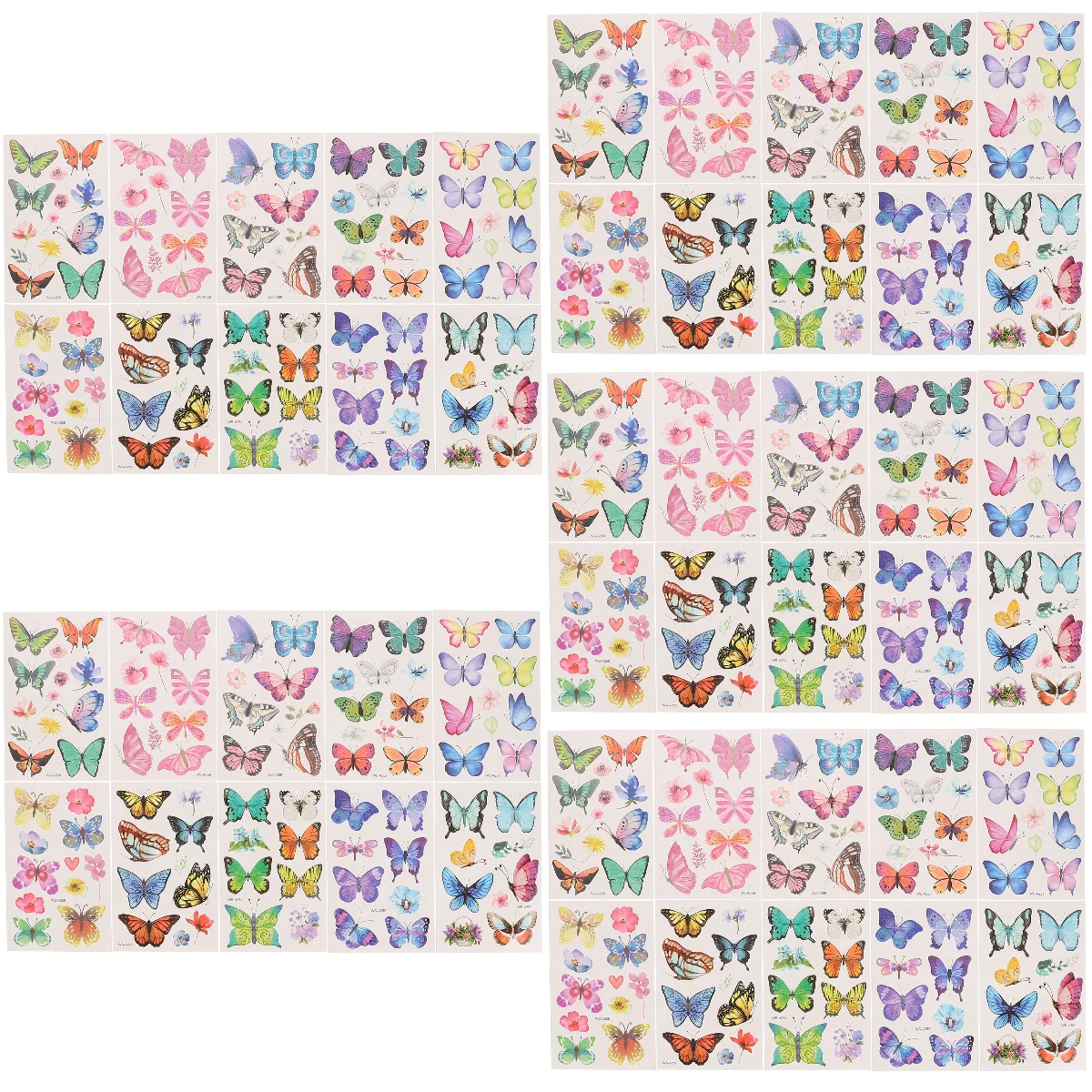 50 Sheets Body Stickers Cartoon Flower Tattoo Kids Flower Body Tattoos Sticker Butterflies Tattoos Stickers Body Tattoos Decal