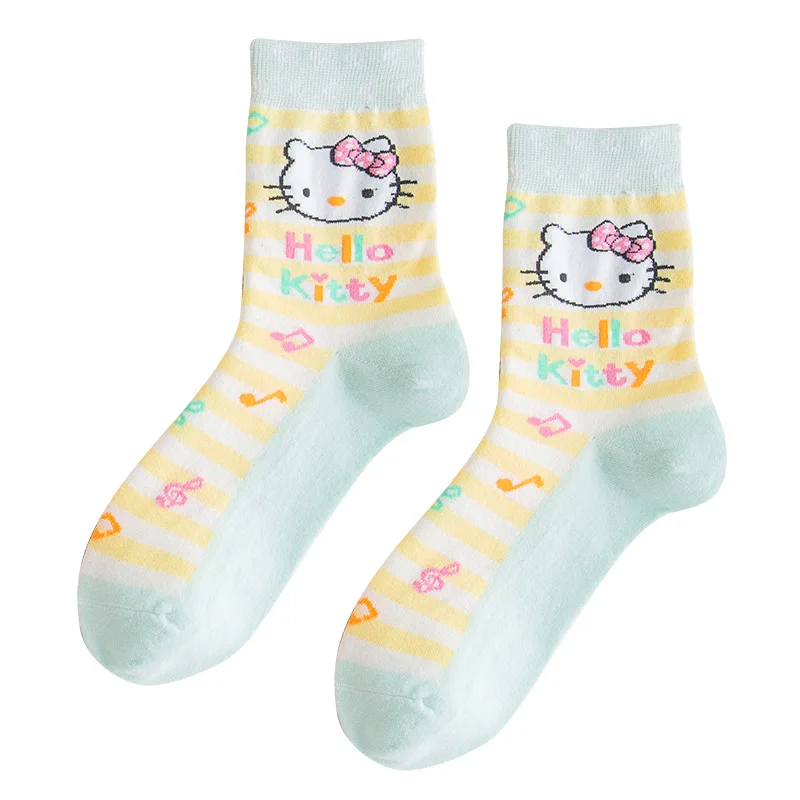 

Hello Kitty socks cotton stockings ins tide online celebrity cute pink thin long tube in spring and summer anime
