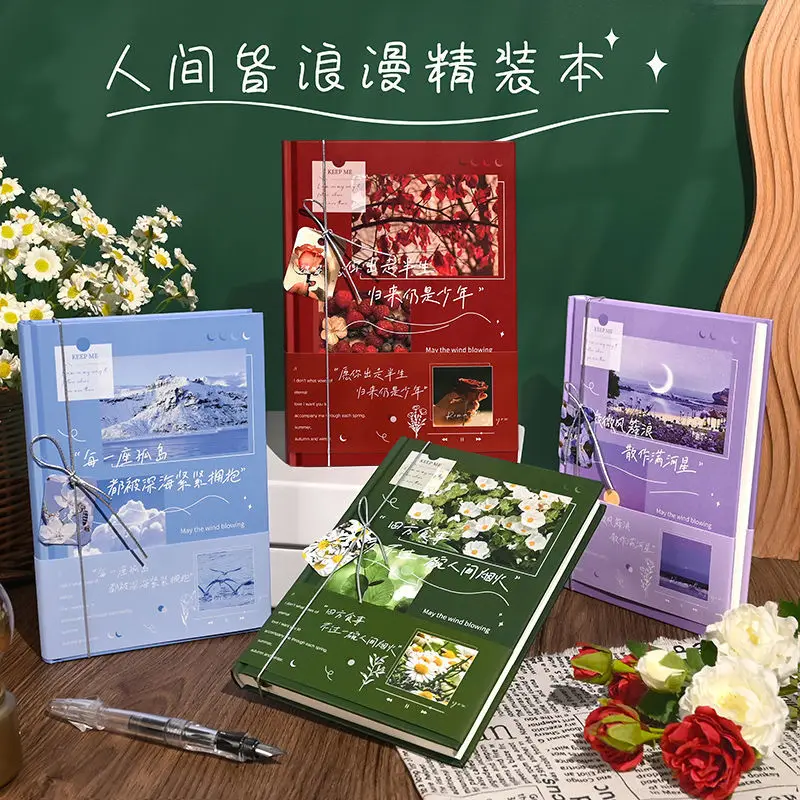 

Красивый дневник с пейзажем, персонализированный креативный внутренний милый блокнот, студенческий ручной блокнот, блокнот, 192 страниц